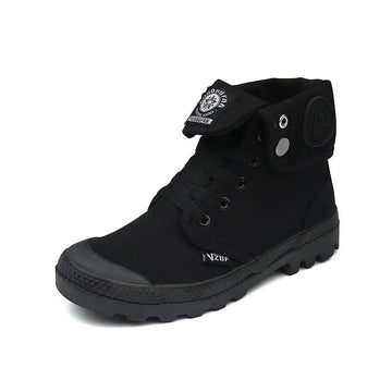 Niulatu High-top Shoes Paladin Canvas Shoes Cuffed Thick-soled Martin Boots Women DJSE